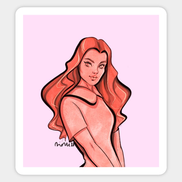 Orange girl Sticker by didlestown